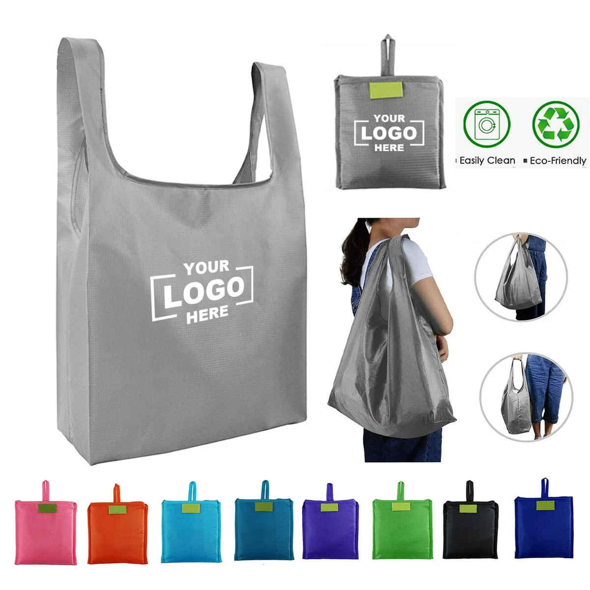 Reusable Shopping Bags Foldable Large Grocery Tote 1