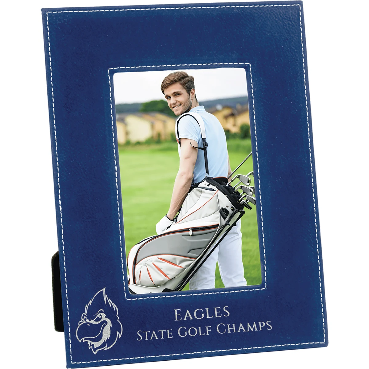 4" x 6" Blue & Silver Leatherette Photo Frame 1