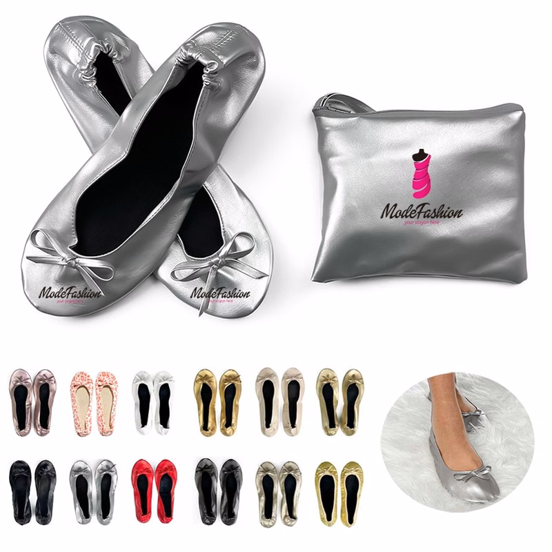 Travel Ballet Flats With Wristlet Bag