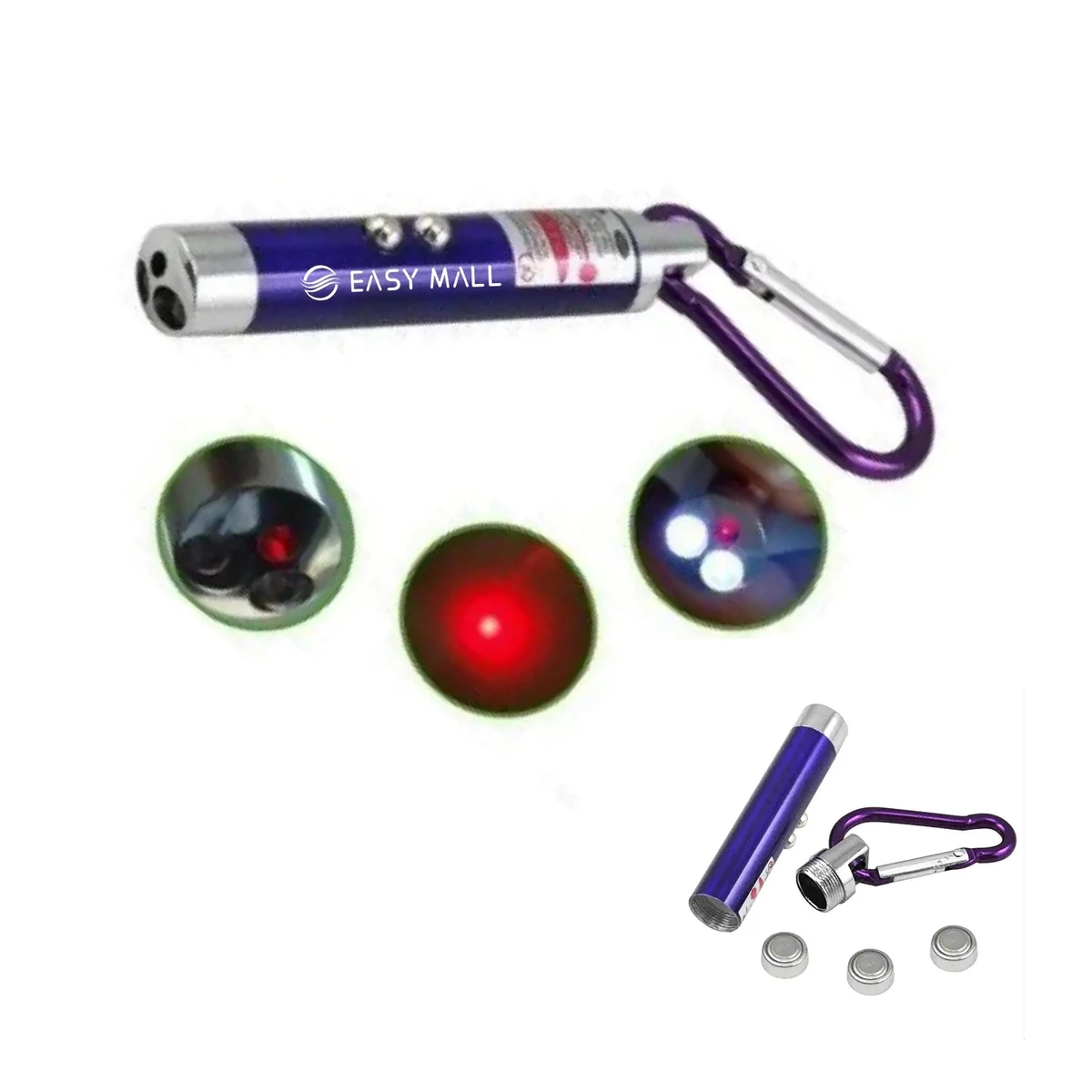 Aluminum Alloy Red Laser Pointer w/ Carabiner 1