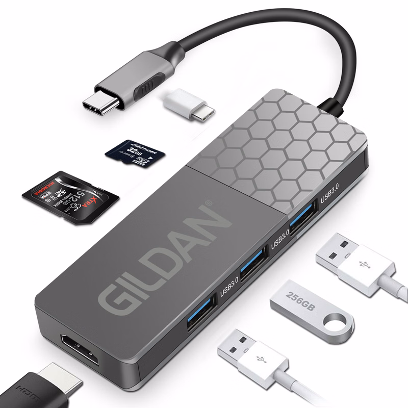 7-in-1 USB Type-C Hub – 4K HDMI, 3 USB 3.0 Ports, SD Card Reader & 87W PD Charging
