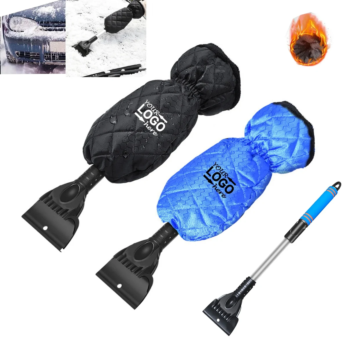 Retractable Gloved Snow Scraper 1