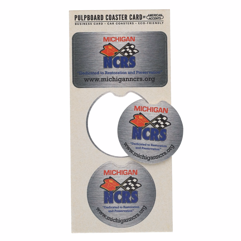 Coaster Card Pulpboard 55 pt Car Coaster 3.875" x 8.500" Digital Print