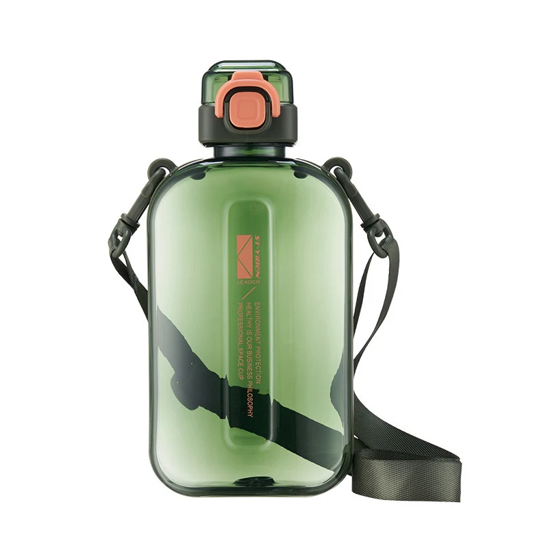 Custom 750ml Flat Square PC Water Bottle with Time Markings 1