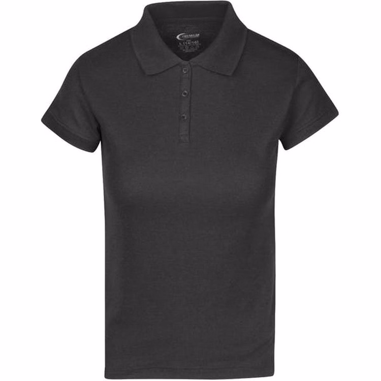 Juniors' Polo Uniform Shirts - Black Size XL