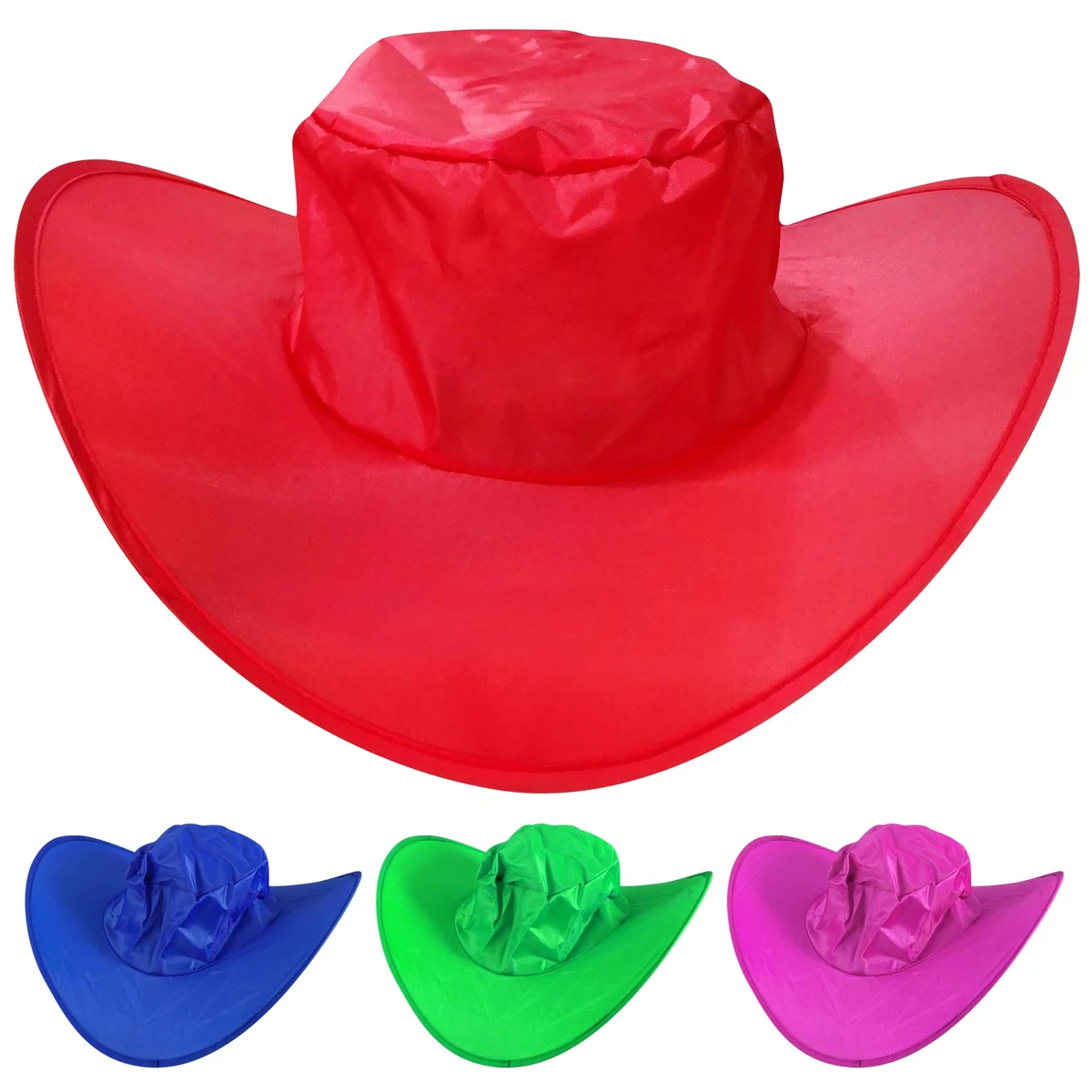 Nylon Folding Cowboy Hat Cap With Pouch 1