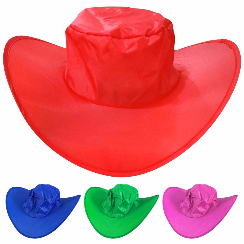 Nylon Folding Cowboy Hat Cap With Pouch