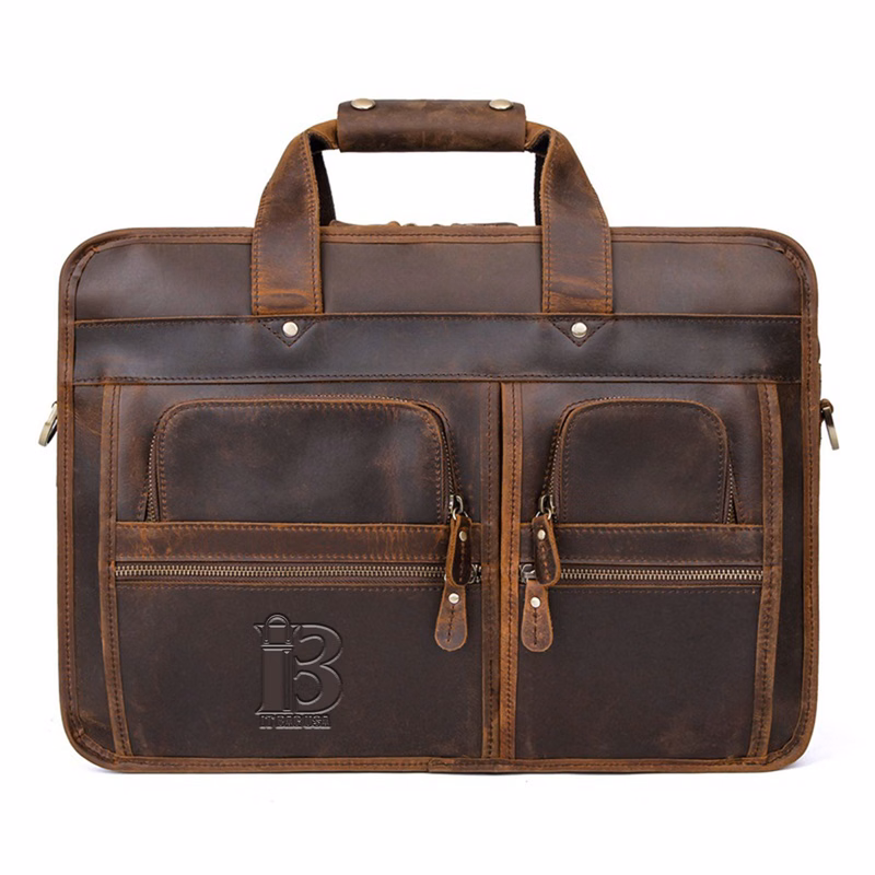 Leather Briefcase for Men Laptop Bag Business Messenger