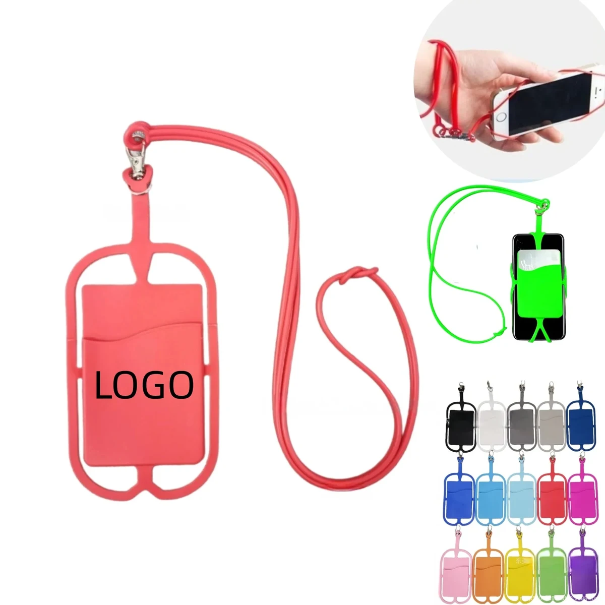 Silicone Universal Phone Case Lanyard With Card Holder 1