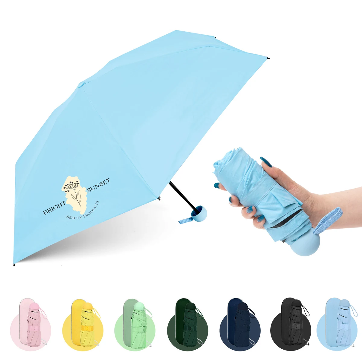 Sun & Rain Travel Umbrella with Portable Case (Full Color) 1