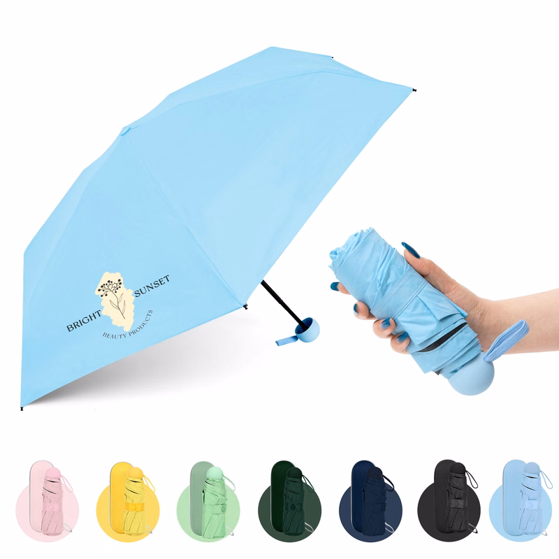 Sun & Rain Travel Umbrella with Portable Case (Full Color)
