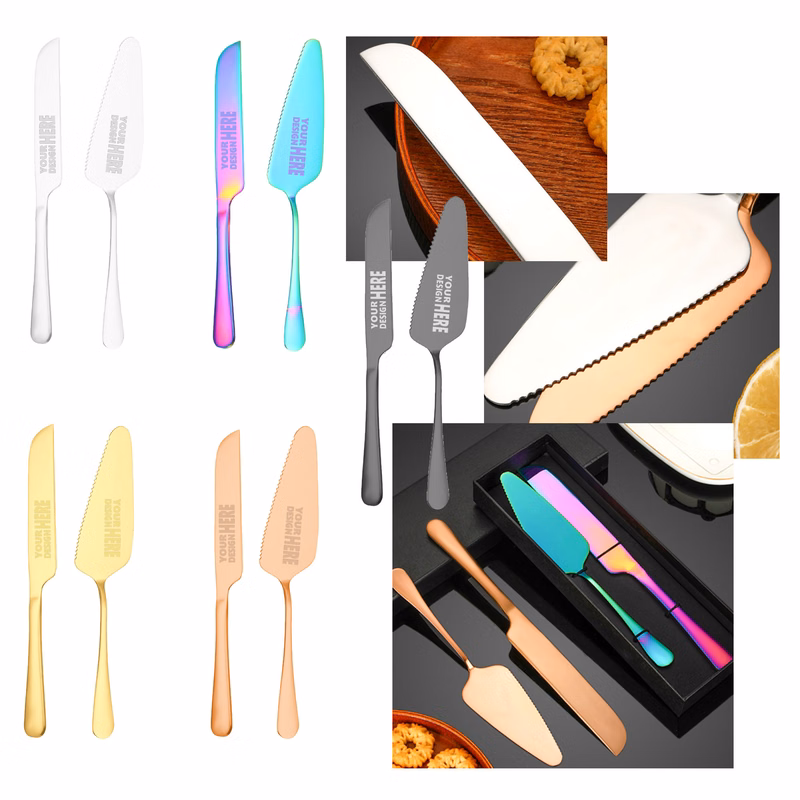 MOQ50 Stainless Steel Cake Knife And Pizza Spatula Set