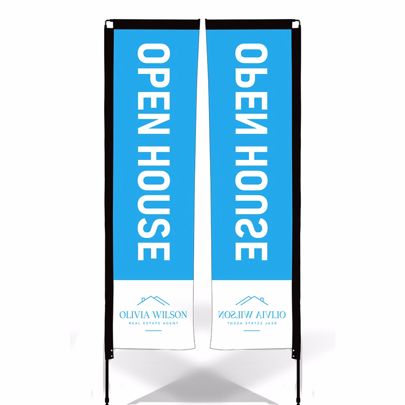 Rectangle Wind Flutter Flag - Small Double Sided