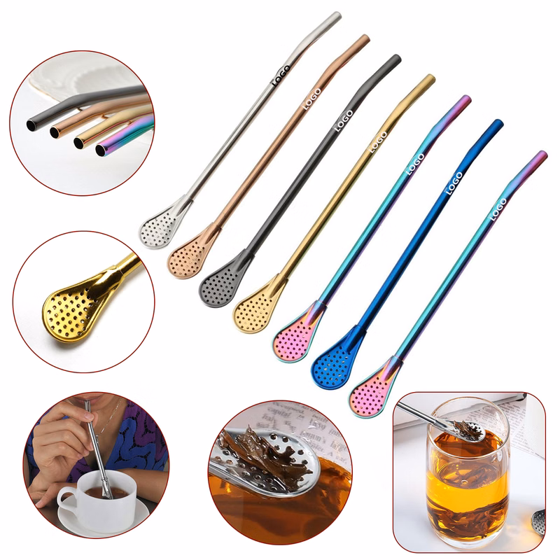 Reusable Stainless Steel Spoon Straws