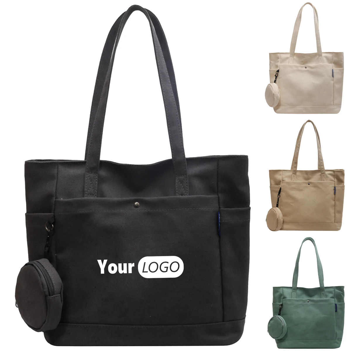 Canvas Versatile And Fashionable Tote Bag, custom tote bag with logo imprint 1