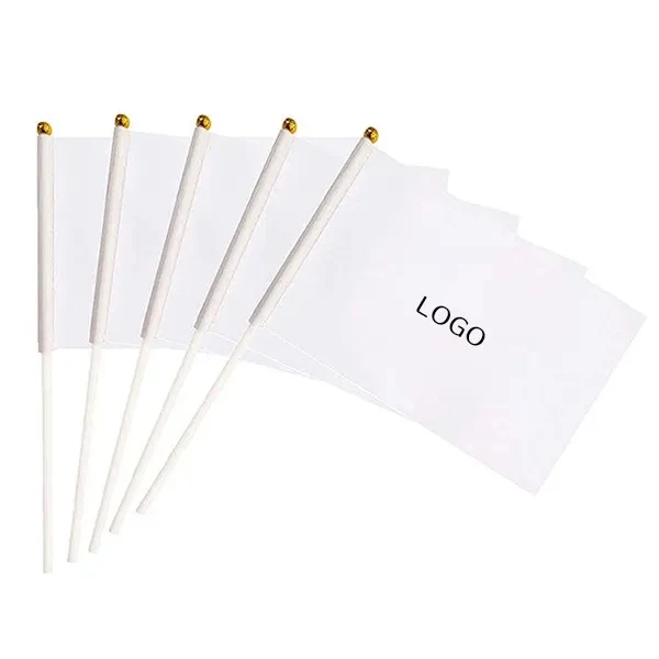 Mini White Flag on Stick with Small Plain 1
