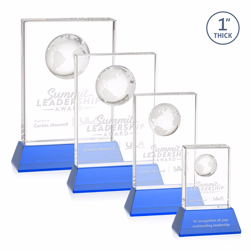 Ambassador Globe Award on Base - Sky Blue