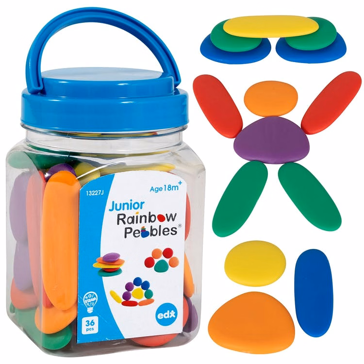 Junior Rainbow Pebbles - Assorted Colors 36 Piece