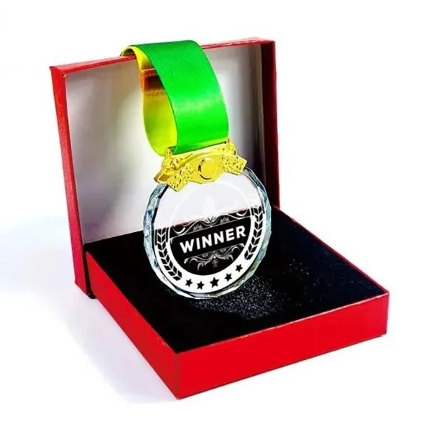 Personalized Glass Award Medal 1