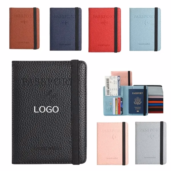 Multi-Pocket Passport Wallet with Elastic ID Holder