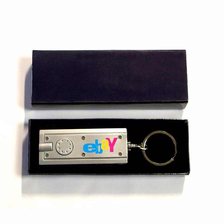 Rectangular Flashlight Key Chain with gift box