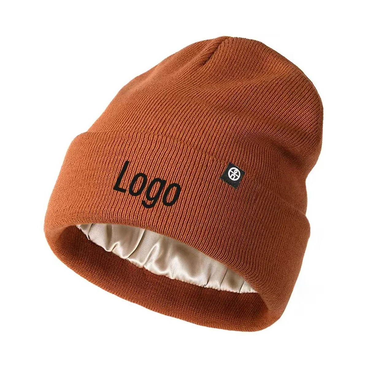 Double Layer Satin Lined Winter Beanie Hat 1