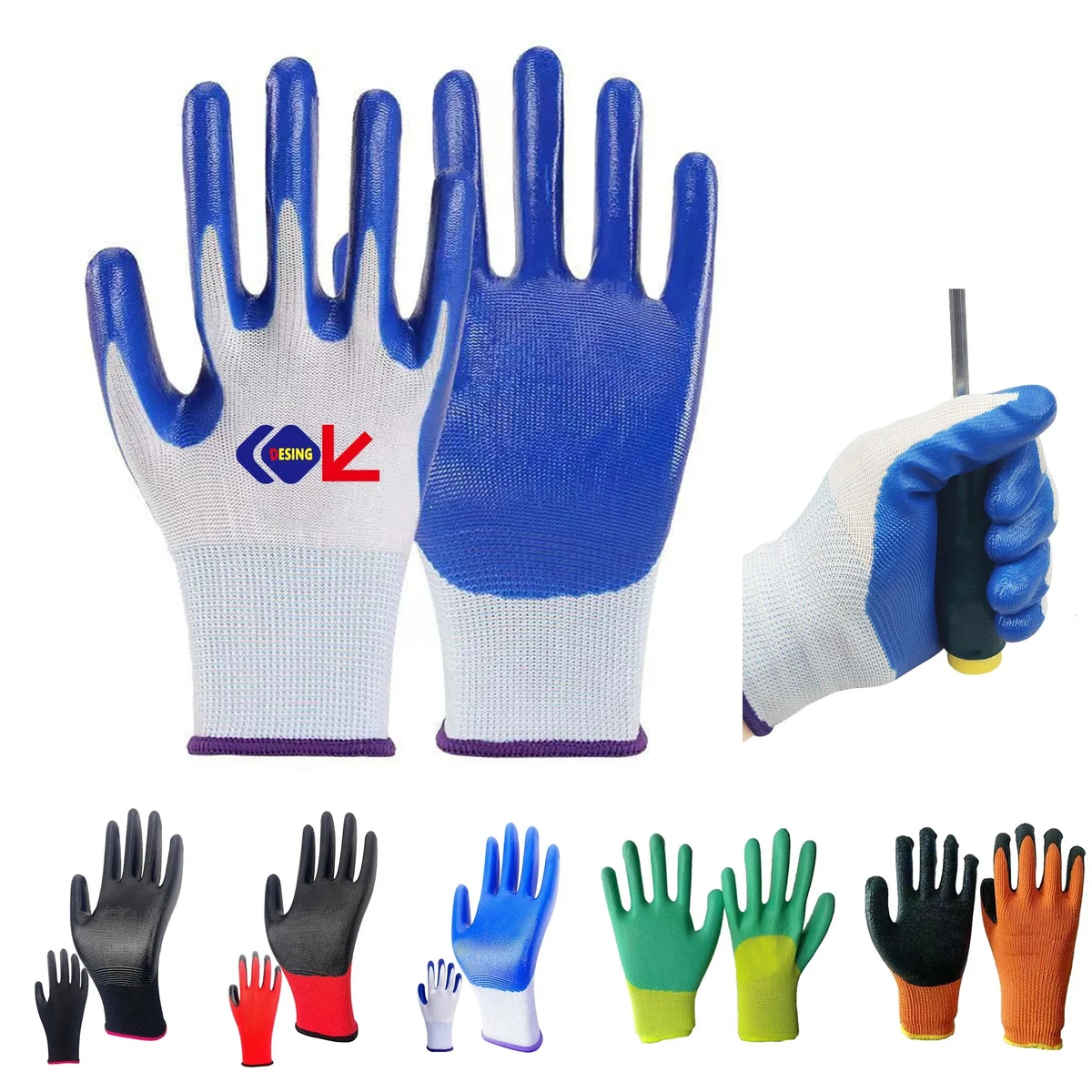 Rubber Coated Knit Nylon Working Gloves 1