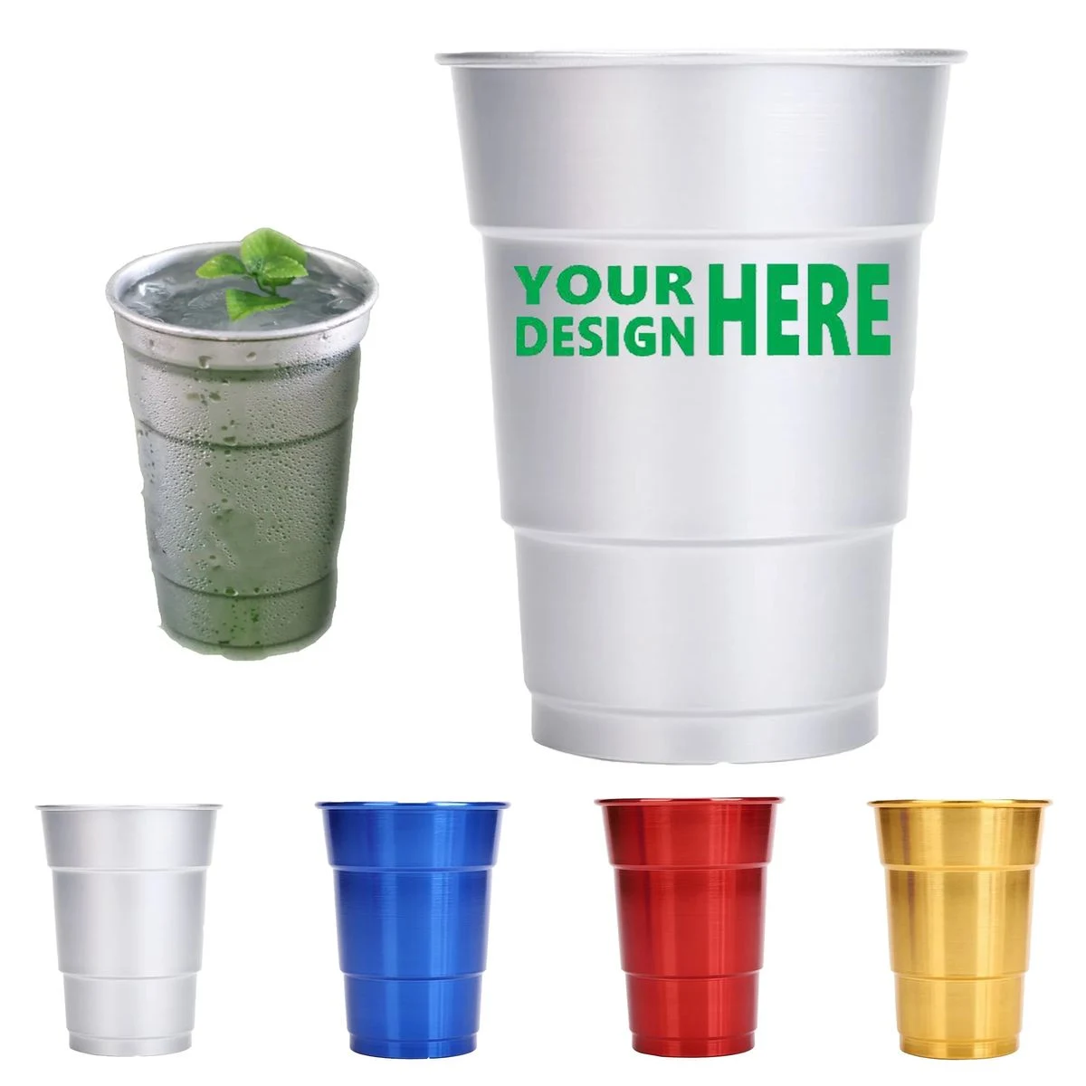16oz Reusable Aluminum Cups 1