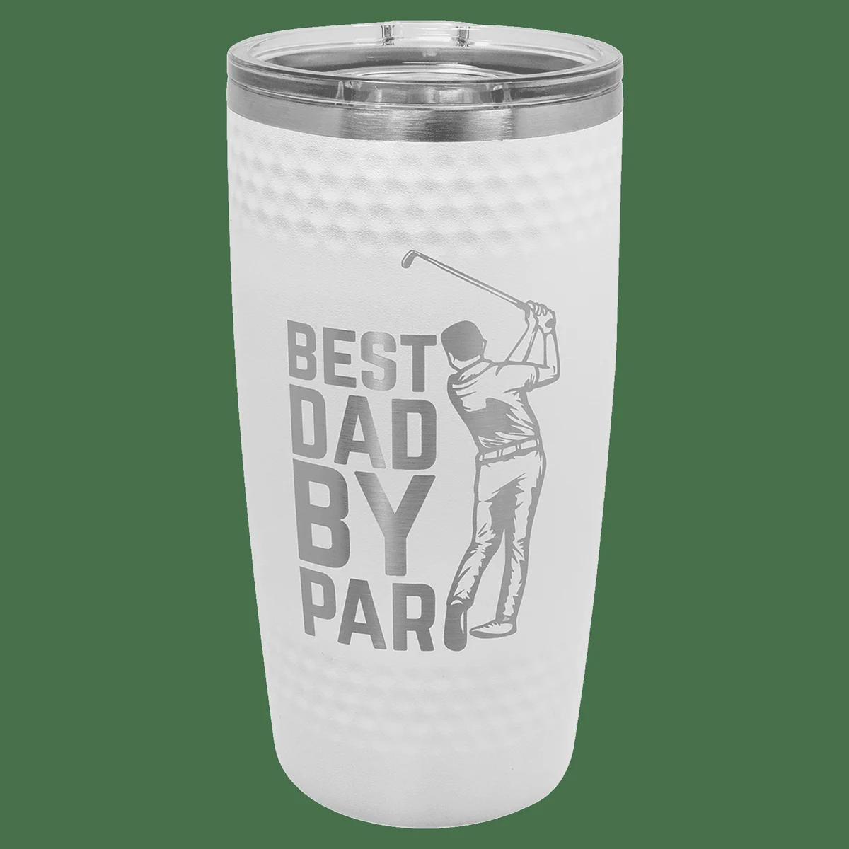 Polar Camel 20 oz White Golf Tumbler Smooth Center with Dimples and Slider Lid 1