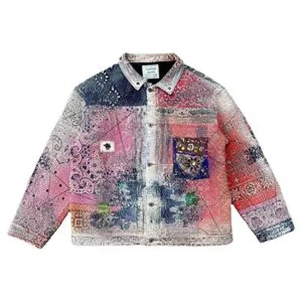 DiZNEW High Quality Denim Custom Color Block Jacket 1