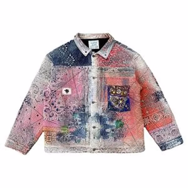 DiZNEW High Quality Denim Custom Color Block Jacket