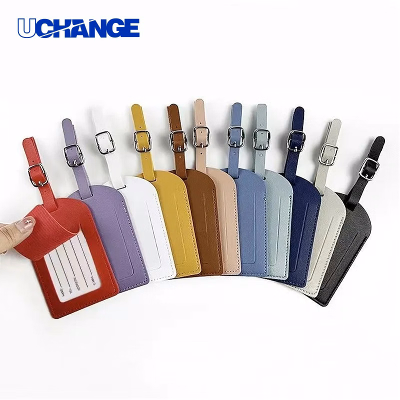 Flip Open PU Leather Luggage Tag for Travel