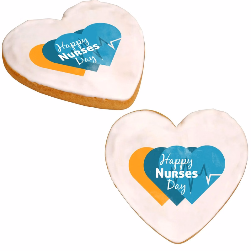 Nurses Day Full Color Heart Cookie