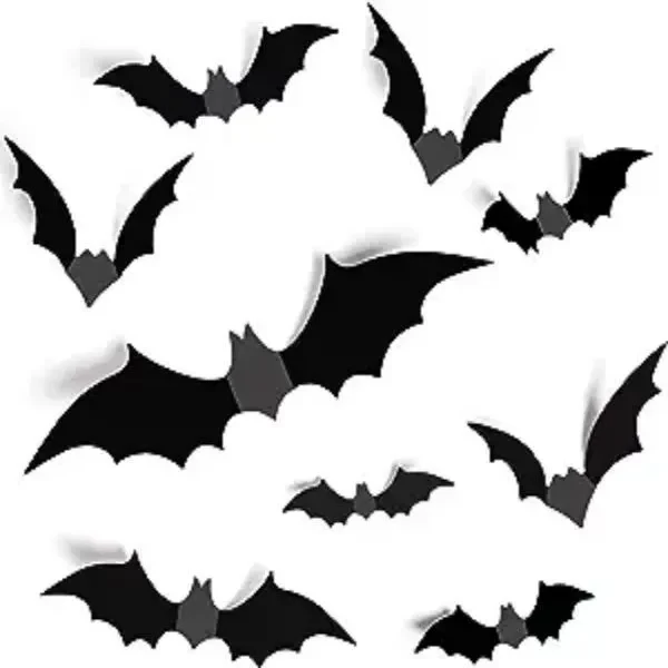 Custom PVC 3D Bat Wall Stickers Assorted Sizes — Seasonal Halloween Event Decor 1