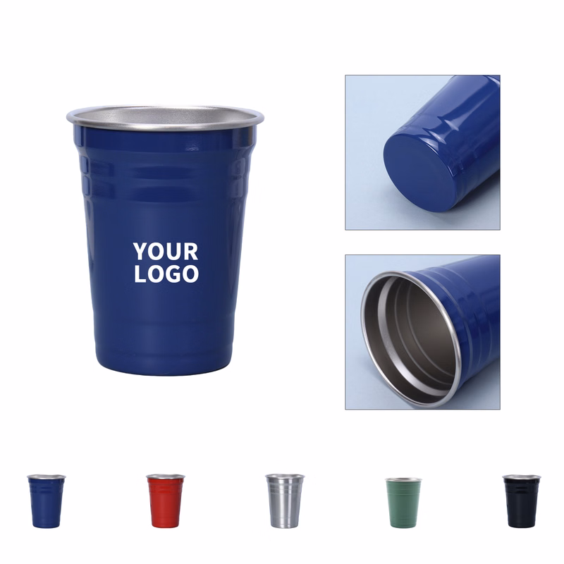 Reusable Stainless Steel Cup 16 Ounce 3.5" Diameter x 5" Height