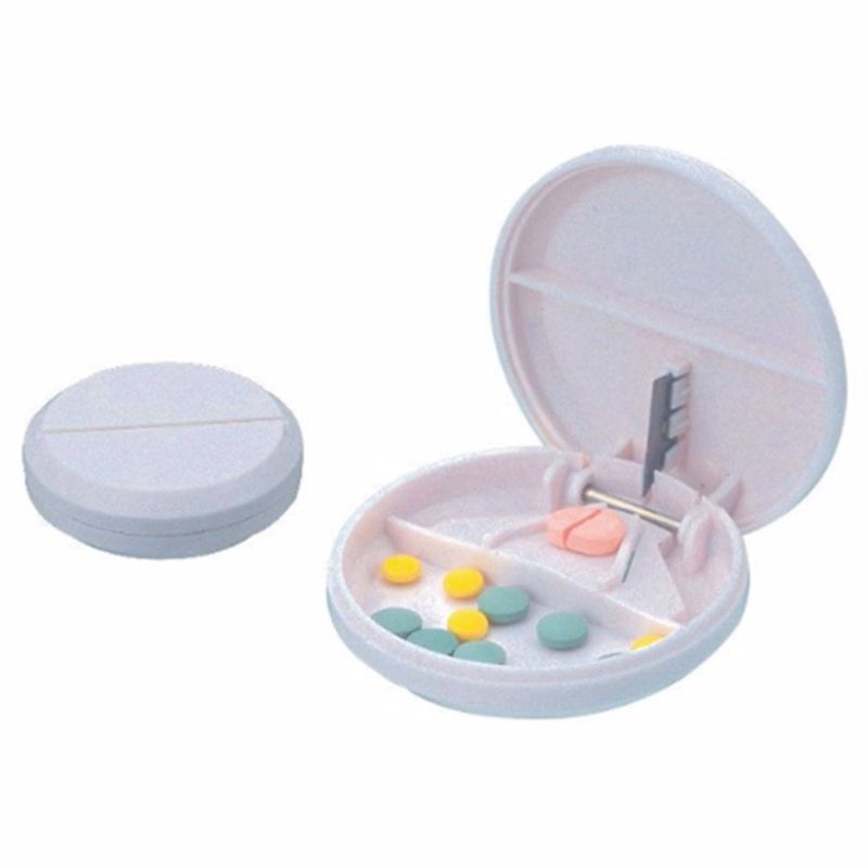 Round Shaped Pill Case With Cutter