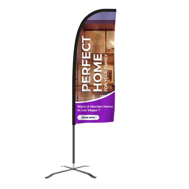 Flex Banner™ Kit, Single-Sided 7' Advertising Outdoor Feather Flag 1