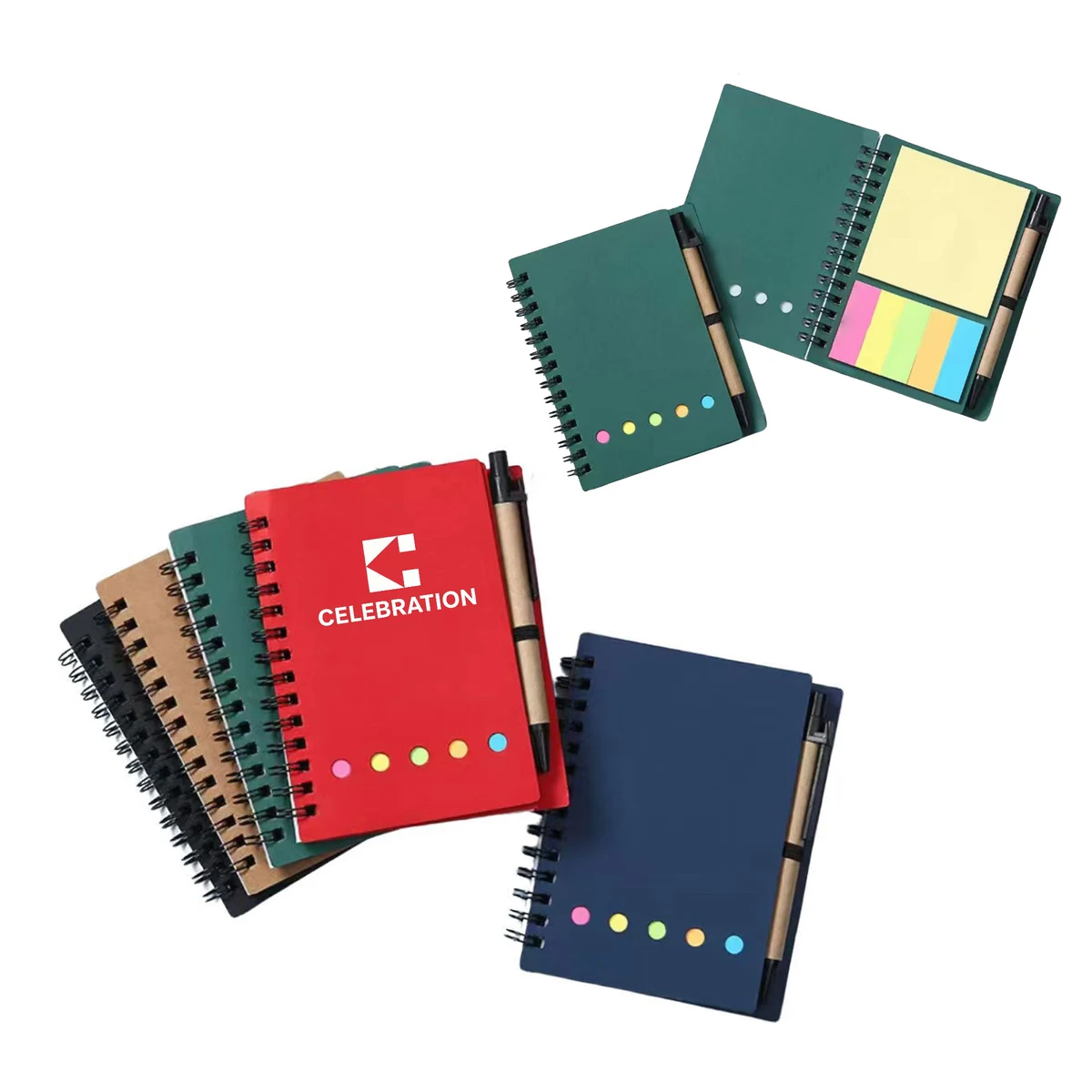 Spiral Notebook W/Sticky Notes and Pen 1