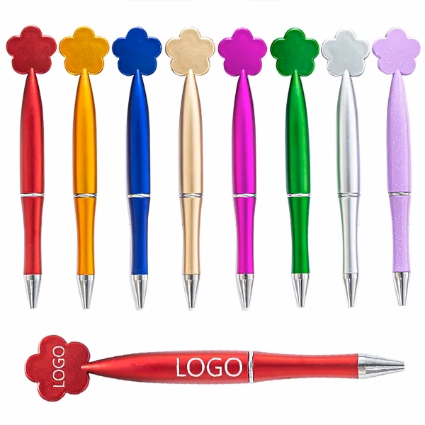 Branded flower shaped top pen