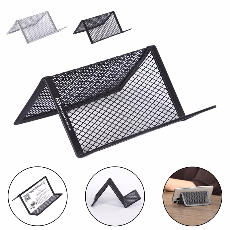 Metal Mesh Card Holder - Rustproof Desk Organizer
