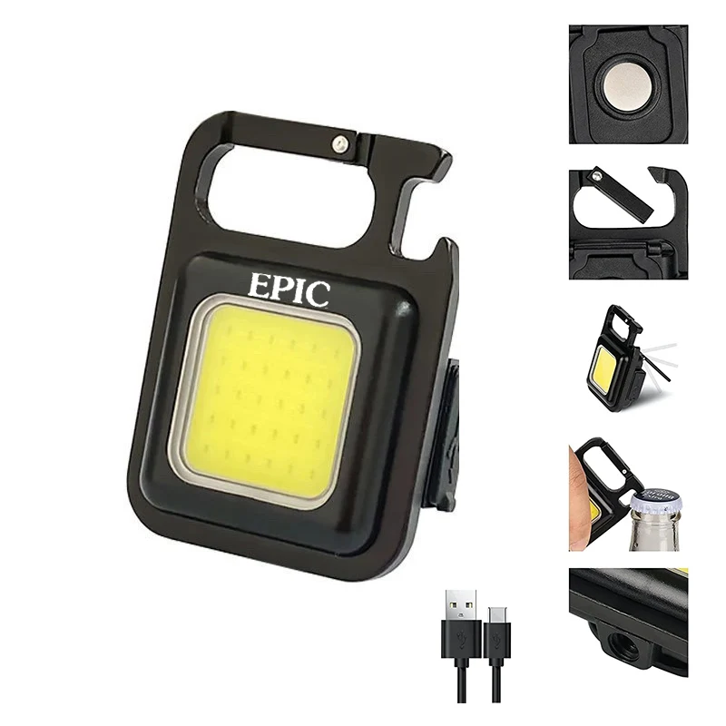 500 Lumen Mini COB Pocket Magnetic Flashlights Keychain 1