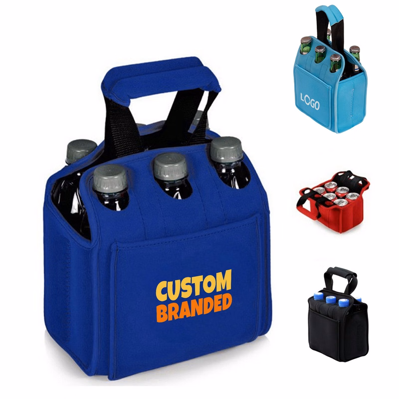 Imprinted Neoprene Six-Pack Tote Coolers