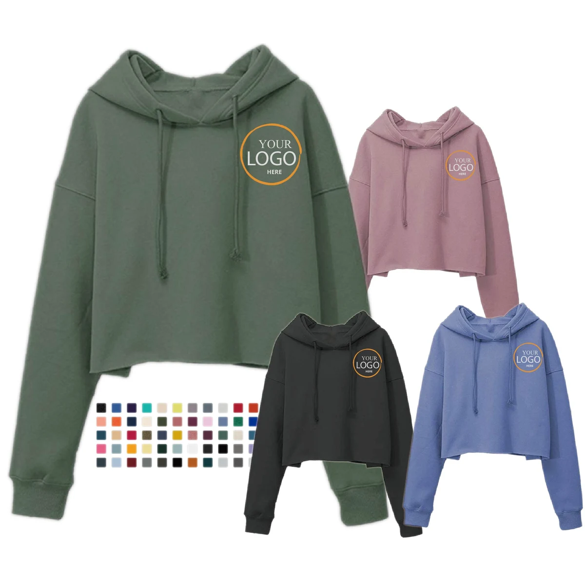 Cotton Cropped Hoodie 1