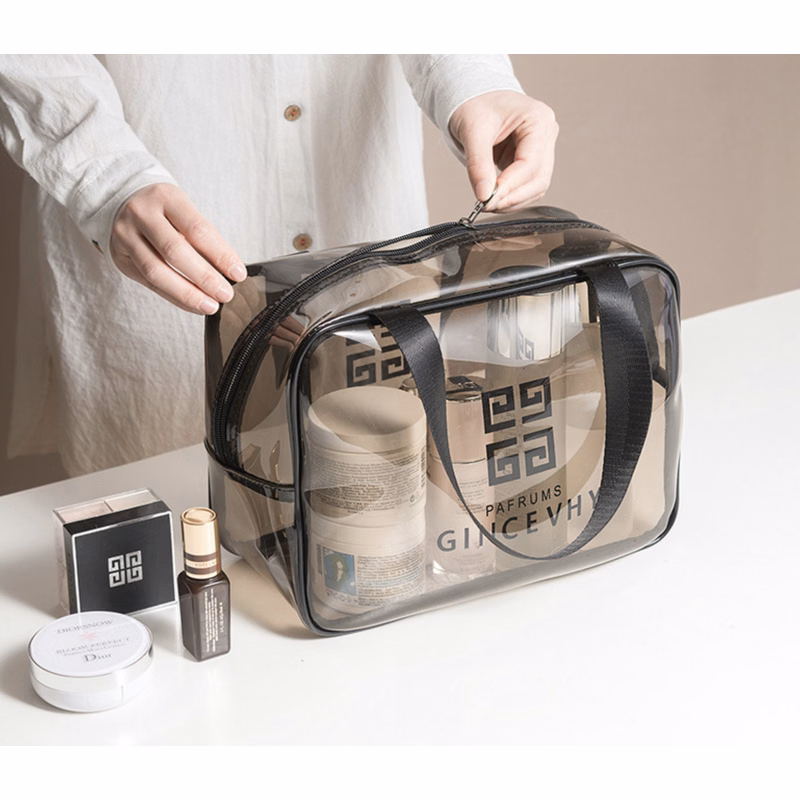 Travel Toiletry Bag Set with Zipper Vinyl PVC Make-up Pouch