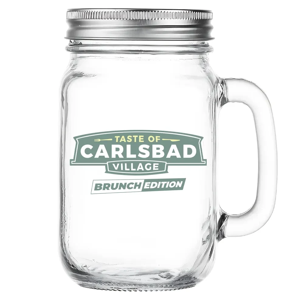 Acrylic Mason Jar with Lid & Handle 1
