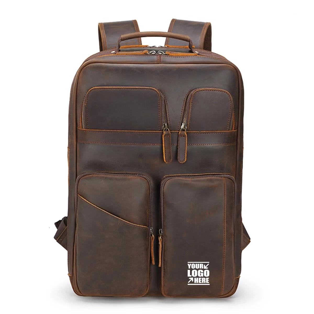 Vintage Leather Laptop Backpack 1