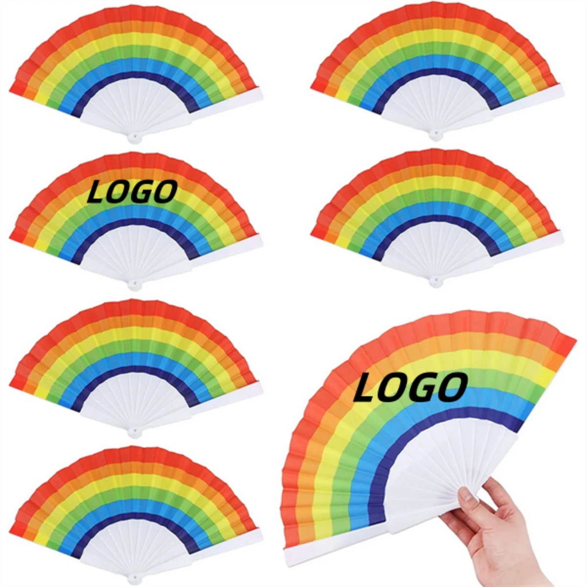 Rainbow Plastic Fan 1