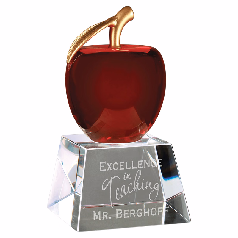 Red Crystal Apple on Clear base