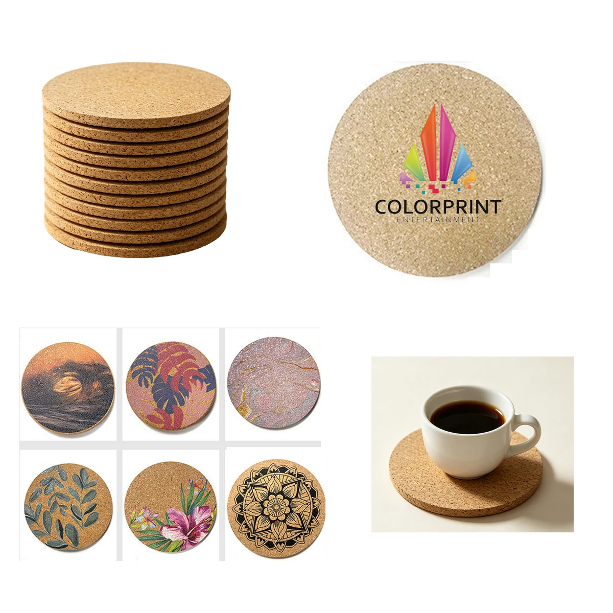 Custom Logo Round Cork Coaster 1