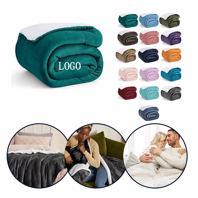 Soft Sherpa Fleece Throw Blanket 50"L x 60"W
